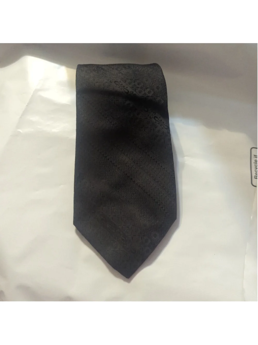 Vintage Wembley Black Patterned Neck Tie